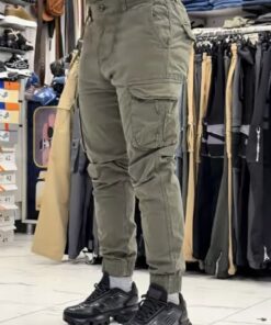 Men's Olive Green Tactical Cargo Joggers – Streetwear Utility Pants