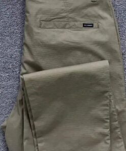 Men's Olive Green Lightweight Chino Pants - Quick Dry Nylon Straight Fit Trousers
